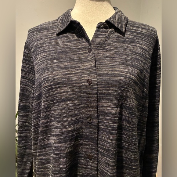 J Jill Wearever Collection New W/Tags Size L Textured Fabric Button Front - Picture 8 of 15